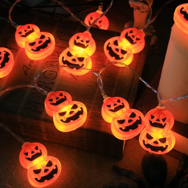 Halloween Led String Lights Orange - Светодиодные гирлянды на батарейках для Хэллоуина,