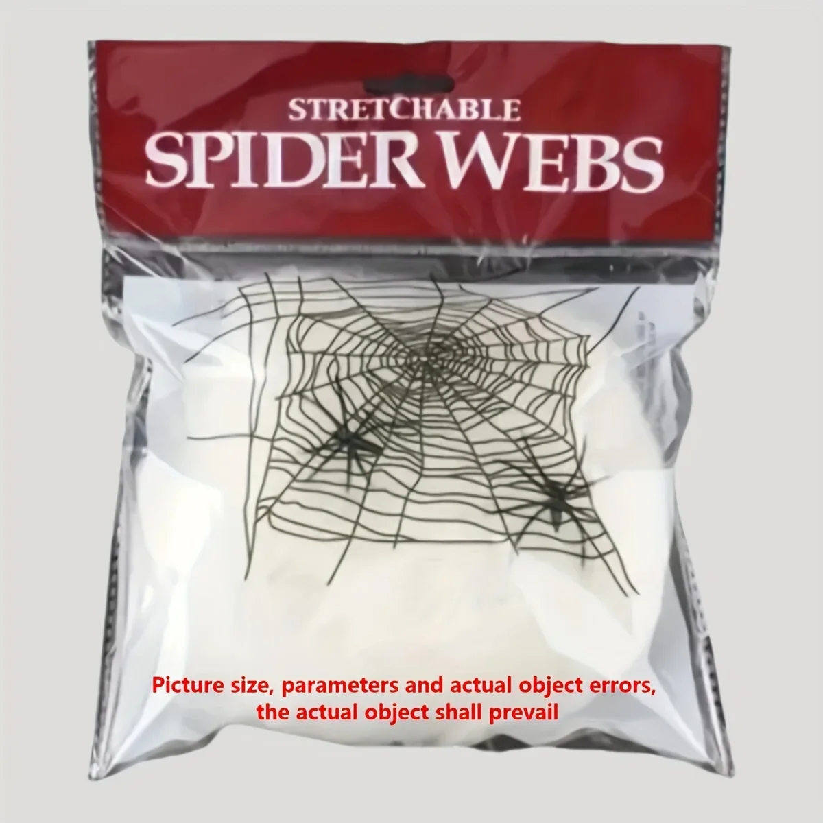Spider Web Halloween Decoration - Эластичные паутины с двумя пауками в