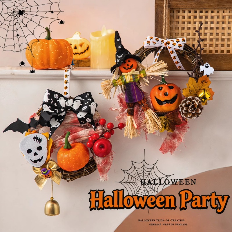 Halloween Pumpkin Decor Led - Набор для самостоятельного изготовления хэллоуинского венка