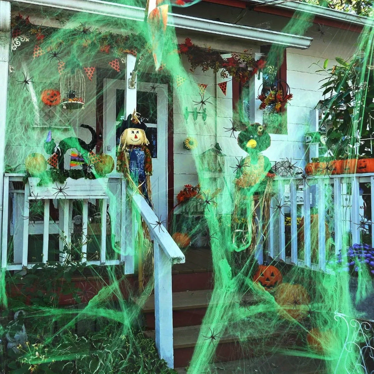 Spider Web Halloween Decoration - 1-20 шт. Хэллоуинские украшения: эластичная паутина