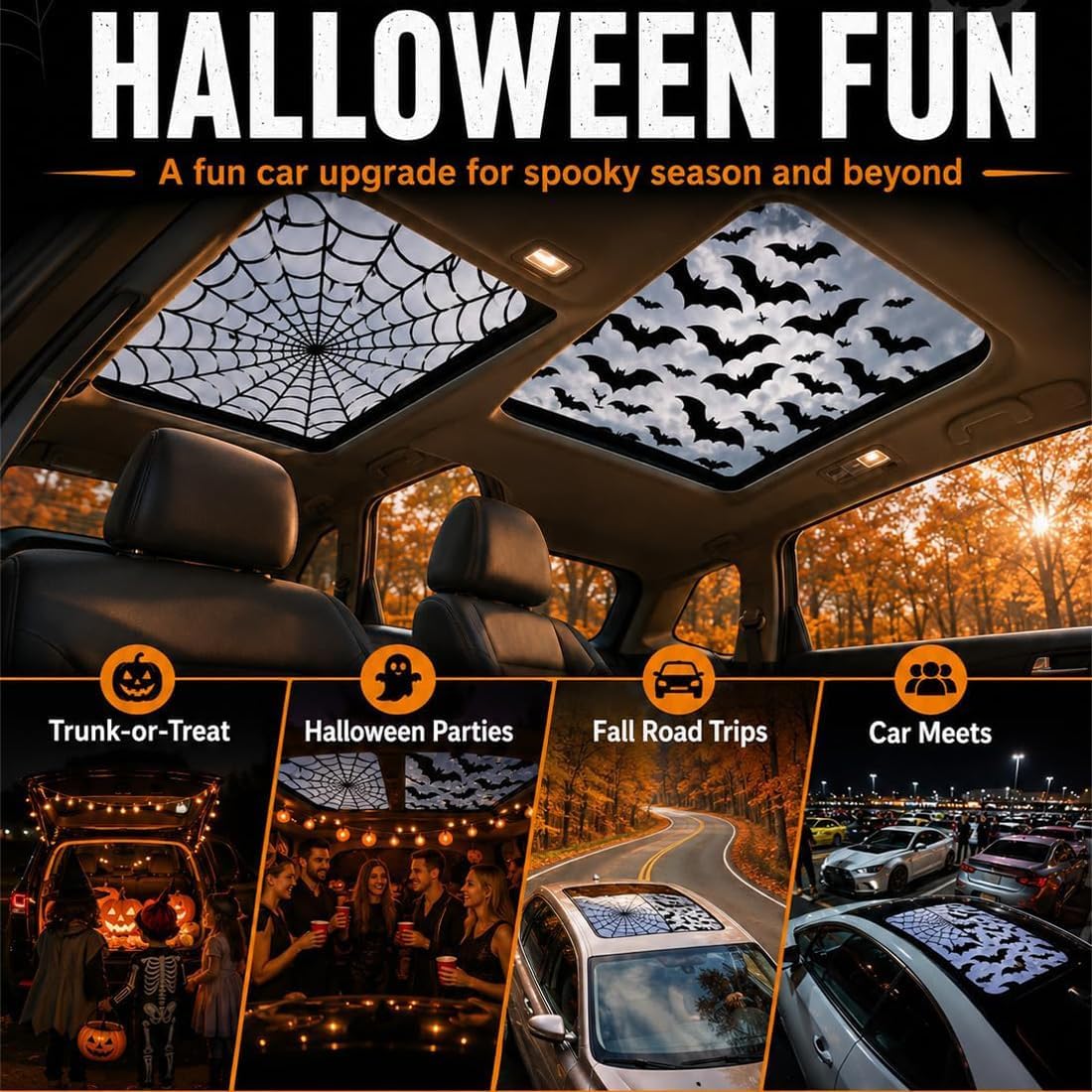 Наклейки на люк автомобиля в с – обзор и цена Spider Web Halloween Decoration
