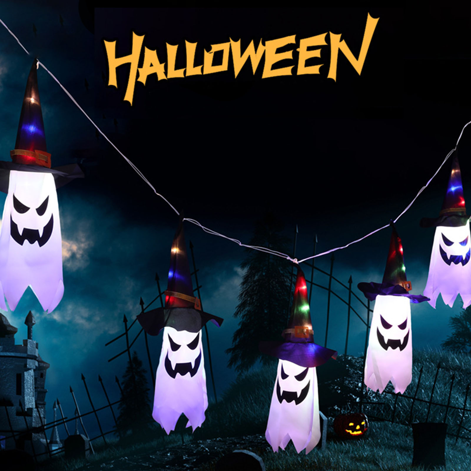 Декоративные огни на Хэллоуин: – обзор и цена Halloween Led String Lights Orange