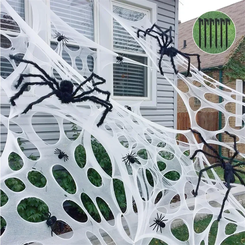 1x2 м, 1x4 м, 2x4 м. Искусстве – обзор и цена Spider Web Halloween Decoration
