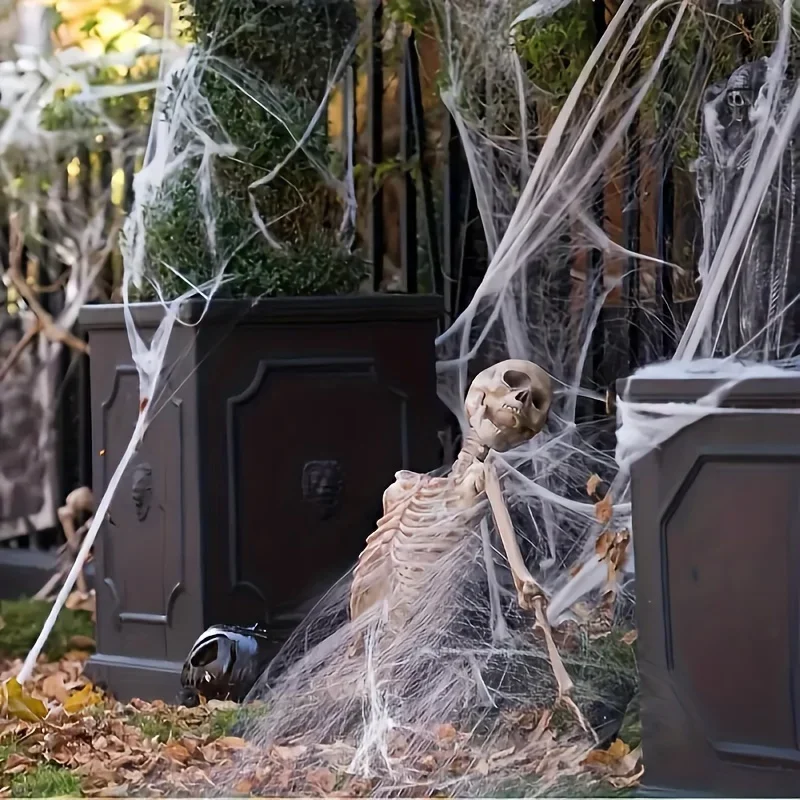 Эластичные паутины с двумя пау – обзор и цена Spider Web Halloween Decoration