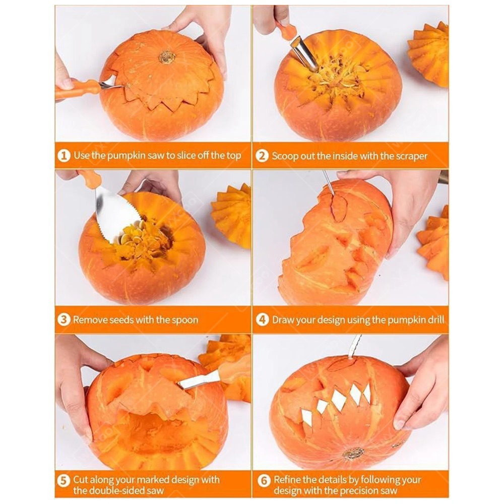 Набор инструментов для резьбы  – обзор и цена Pumpkin Lantern Halloween