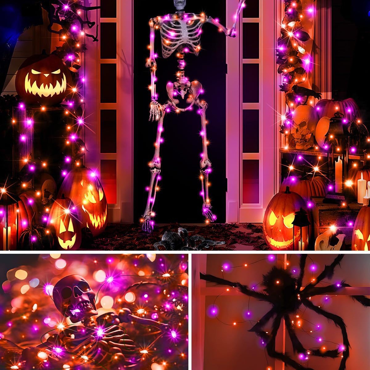 Светодиодные гирлянды на солне – обзор и цена Halloween Led String Lights Orange