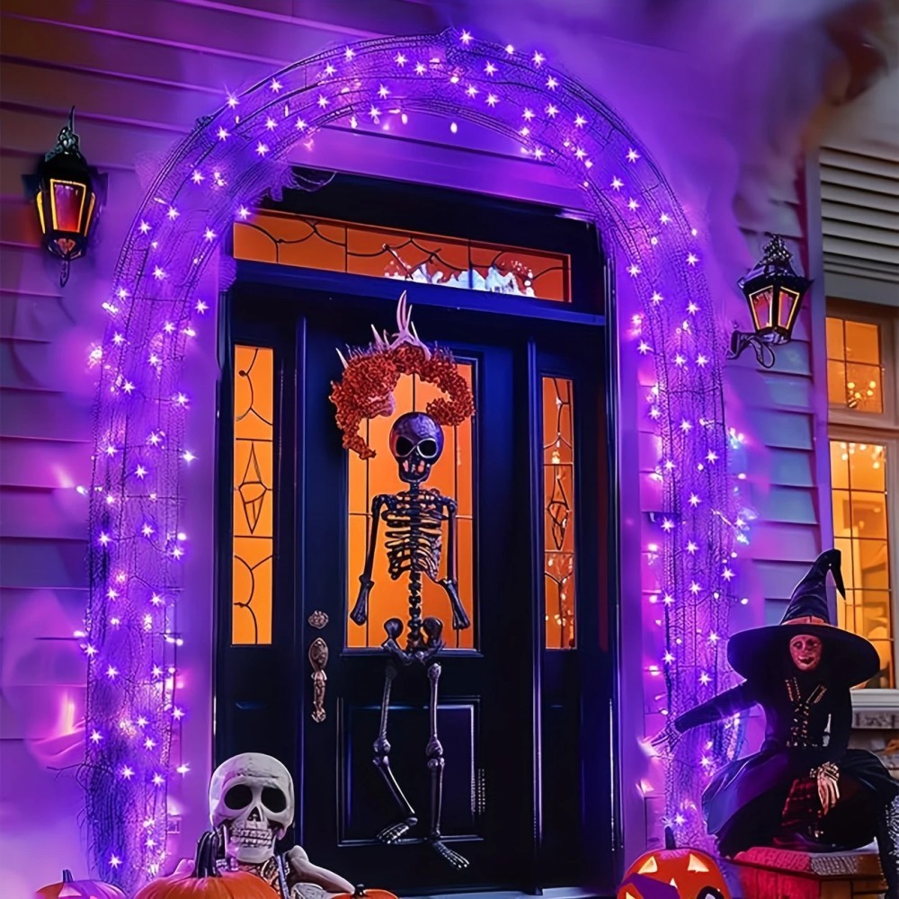 1/2PC12M100LED Солнечная свето – обзор и цена Halloween Led String Lights Orange