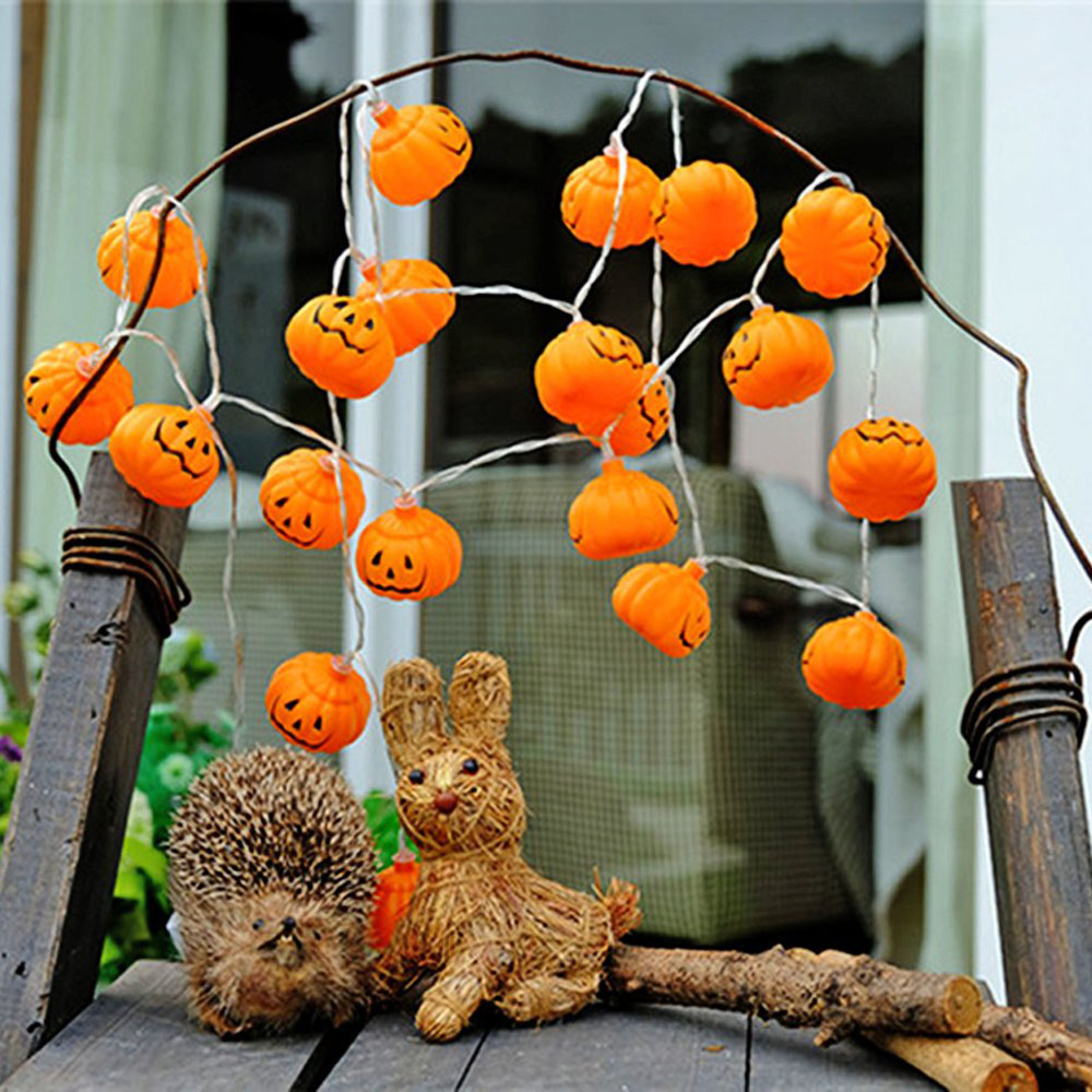 Хэллоуин 3D тыква светодиодные – обзор и цена Halloween Led String Lights Orange