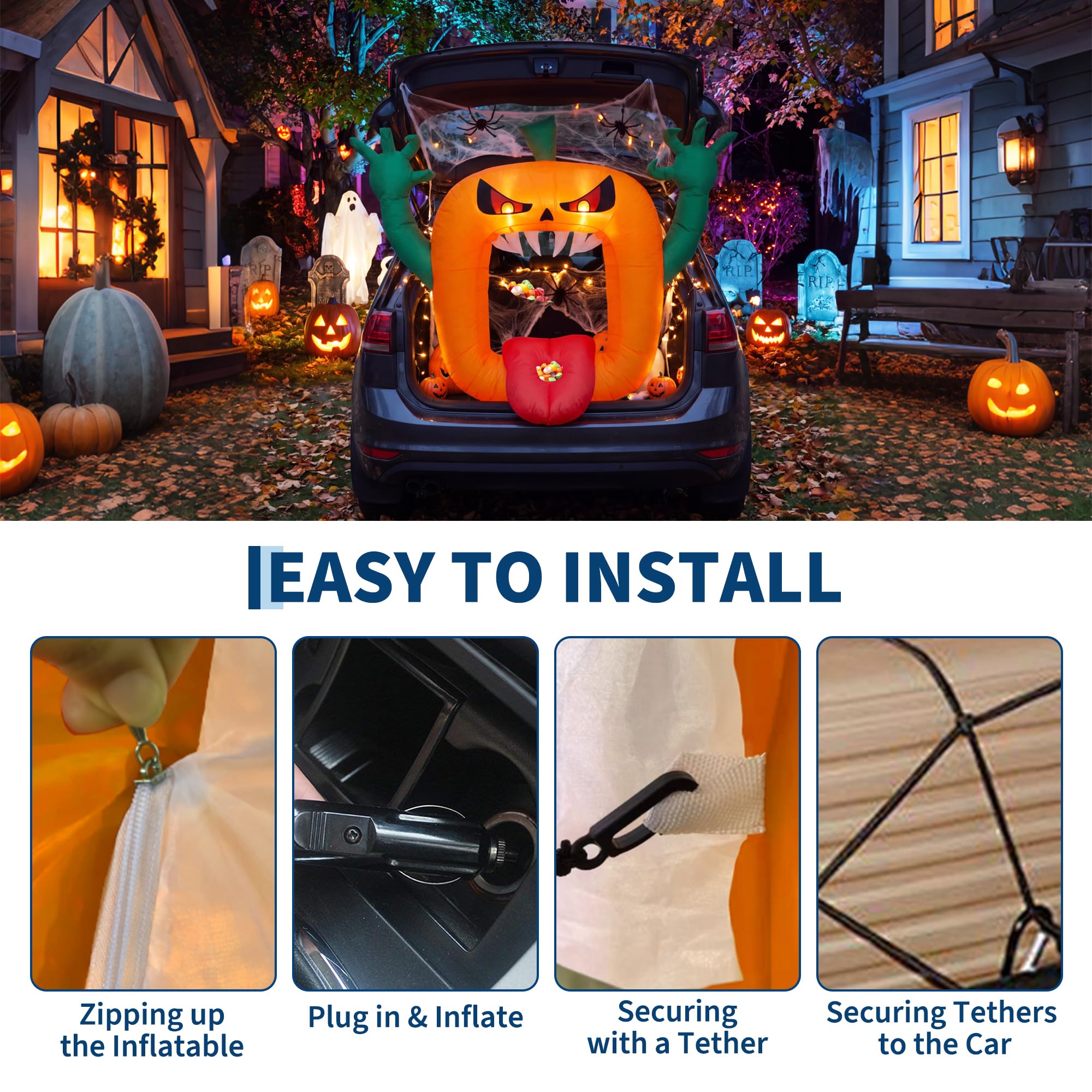 Надувная фигура в виде страшно – обзор и цена Halloween Pumpkin Decor Led