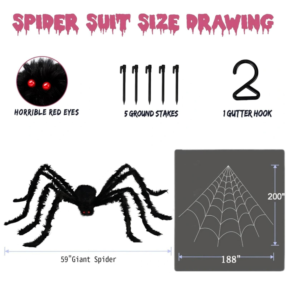 Паутина на Хэллоуин 200 дюймов – обзор и цена Spider Web Halloween Decoration