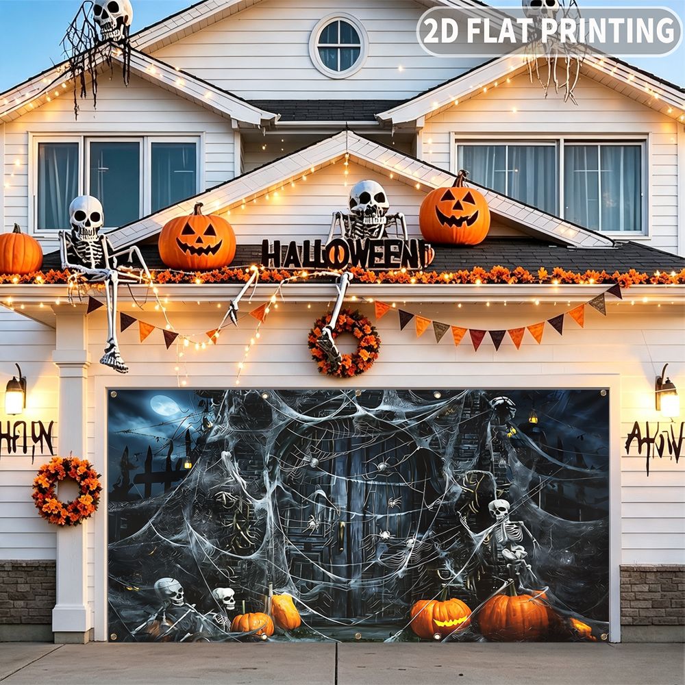 1 шт. 2D плоский баннер для Хэ – обзор и цена Spider Web Halloween Decoration