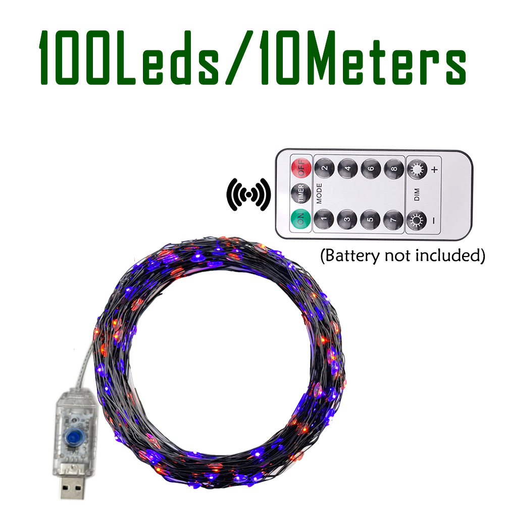 100/200 светодиодов, гирлянды, – обзор и цена Halloween Led String Lights Orange