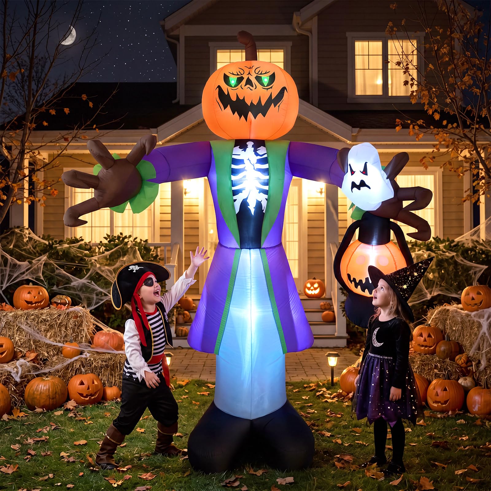 8-футовая надувная тыква-зомби – обзор и цена Halloween Pumpkin Decor Led